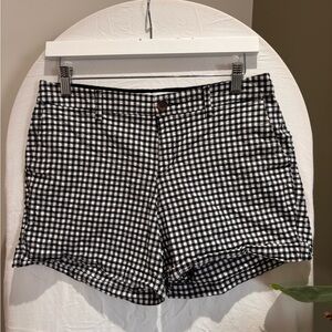 Old Navy Black & White Gingham Bermuda Shorts